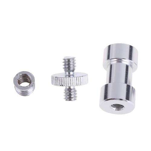 Universal Thread Adapter: 1/4" to 3/8" & 1/4" to 1/4" Spigot, Screw-On for Camera Accessories.