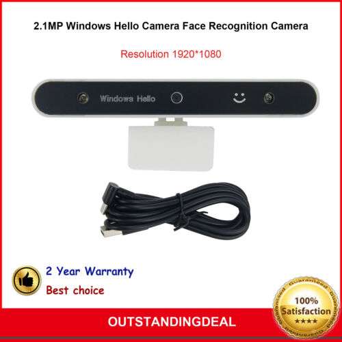 2.1MP Windows Hello Face Recognition PC Camera with Bent Plug for Secure Login and Video Calls