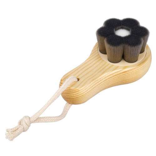Facial Cleansing Brush for Spa-Soft Skin Exfoliation, Travel-Friendly Wooden Handle