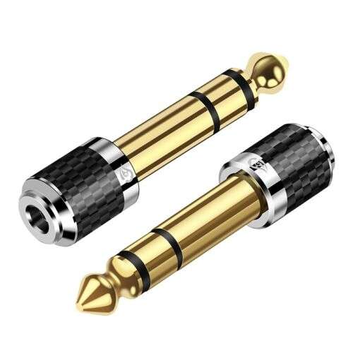 6.35mm to 3.5mm Guitar Amplifier Headphone Adapter - Connect Your Guitar to Headphones or Amplifiers