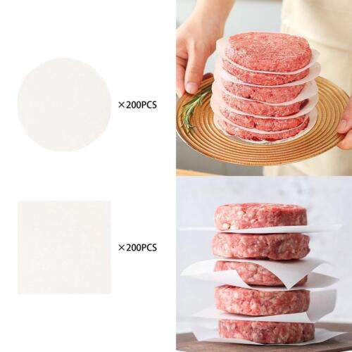 200 Pack Burger Patty Paper: 13cm Baking Paper for Oven, Cookies, Cakes & More