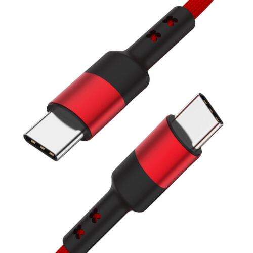 Durable Braided USB-C to USB-C Data Cable for Fast Charging and Data Transfer (60W, 3A) for Laptops