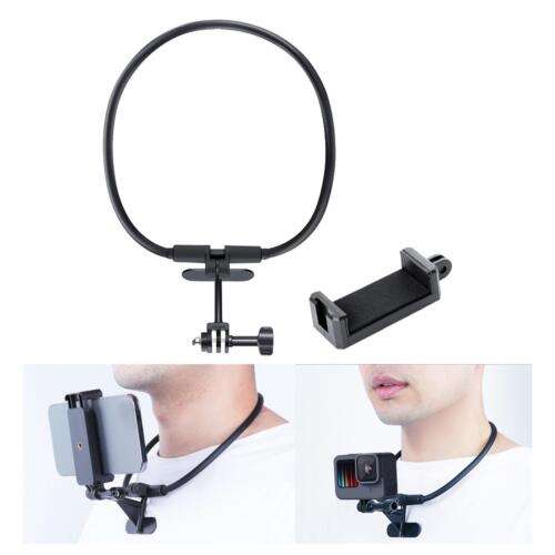 Hands-Free Vlogging & Cycling: Neck Holder Mount for Camera with Lazy Lanyard Strap
