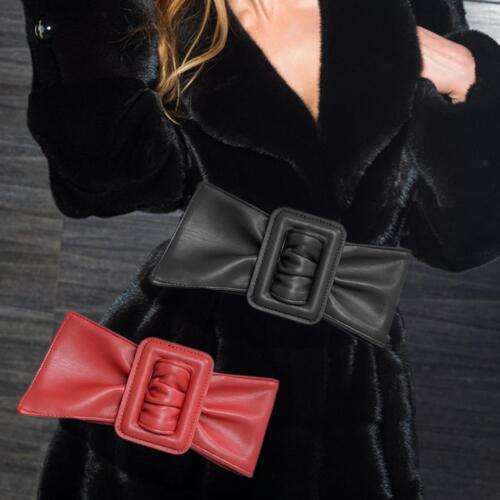 Elegant Wide Waist Belt for Women Dresses - Solid Color Corset Waistband
