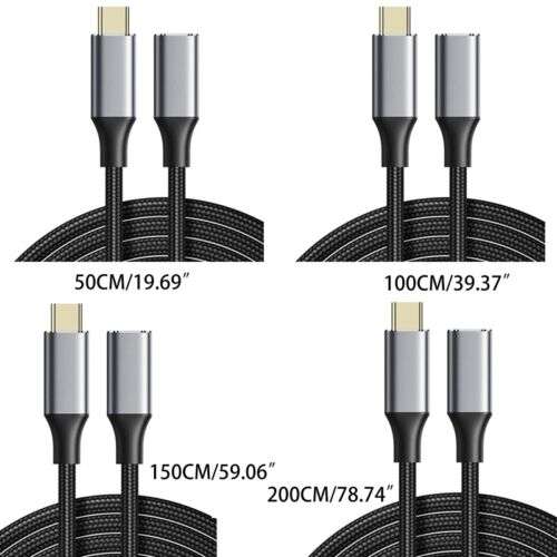 USB 3.1 Type C Extension Cable: Fast Charging & Data Sync for Laptops, Phones, and Tablets (0.5/1/1.5/2M)