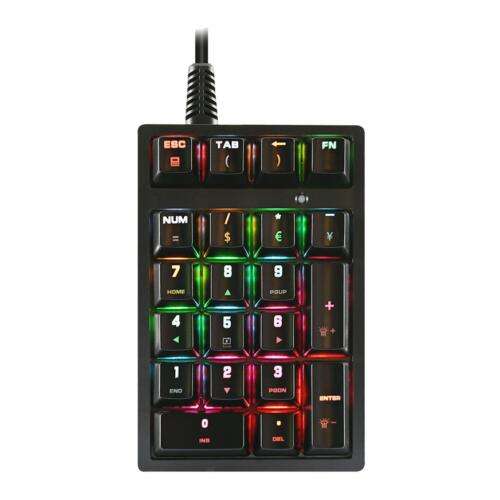 K21 Mini Compact Extended Layout RGB Numeric Keypad for Computer and Laptop