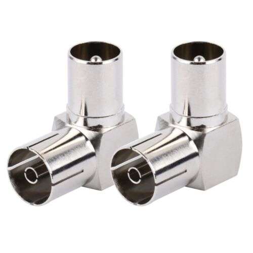 2-Pack 90 Degree Right Angle RF Coaxial Connectors for Antenna and Cable Connections