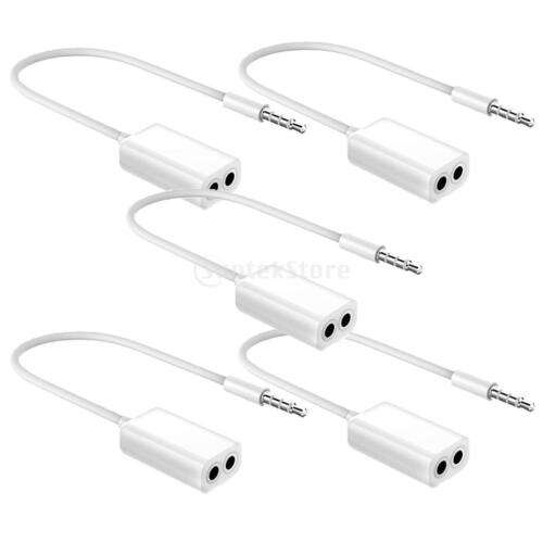 5-Pack 3.5mm Male to Dual Female Y Splitter Cable Adapter for Headphones and Earphones