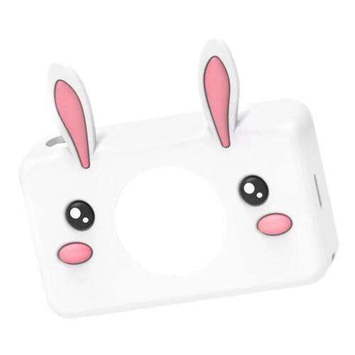 Adorable White Rabbit Silicone Camera Cover for Kids' Outdoor Adventures