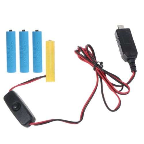 USB-C Battery Adapter Cord: Replace 4AAA Batteries with Power Supply for Devices