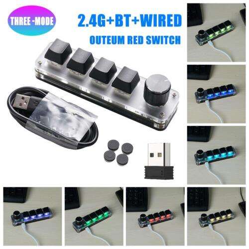 4-Key Mini Mechanical Keyboard: Wireless 2.4G for Gaming & Productivity