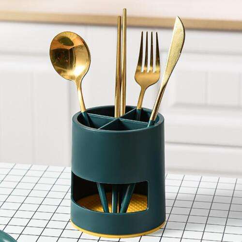 Green 4-Slot Toothbrush Holder: Multifunctional Organizer for Makeup Brushes & More