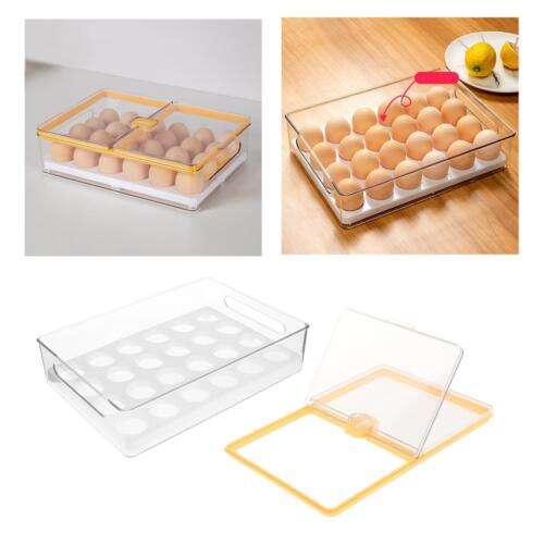 Portable 24 Egg Holder Organizer Container with Lid for Easy Storage and Transport