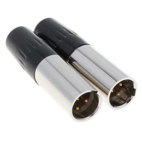 2-Pack XLR Male Connectors for Audio Cables, 39mm Length, Professional Quality