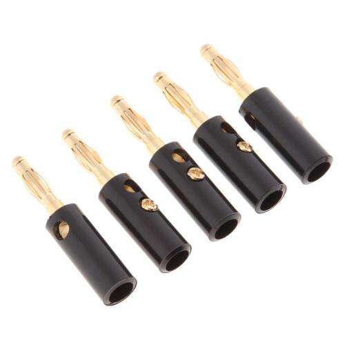5Pcs Gold Plated Speaker Audio Wire Banana Plug for High Quality Open Screw Connections