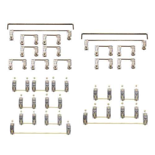 Gold Plated Transparent PCB Stabilizers for 2u, 6.25u, and 7u Mechanical Keyboards