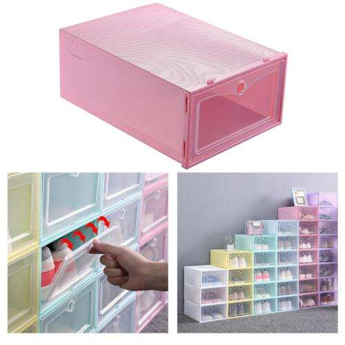 Clear Shoe Box Drawer Case for Slippers & High-Heels - Pink, Organize Your Footwear with Style