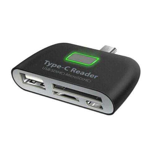 USB 3.1 to USB 2.0 OTG Hub Adapter with TF Card Reader for Data Transfer and Storage.