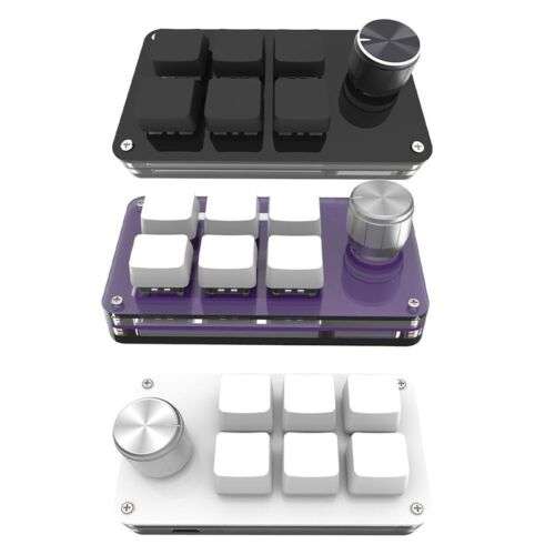 6 Keys Custom Programming Macro Knob Keyboard for Faster Gaming & Work Efficiency