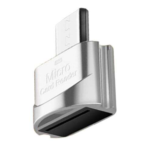 Slim Metal Micro USB TF Card Reader OTG Converter Hub with Keychain for Easy File Transfer and Storage