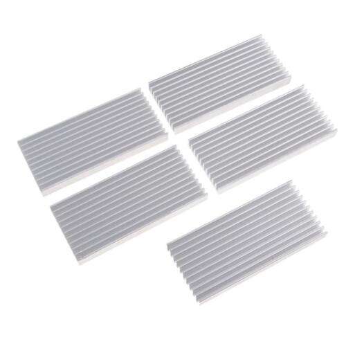 5Pcs Aluminum Cooling Fin Heat Sink for Power Amplifiers - 100x45x10mm
