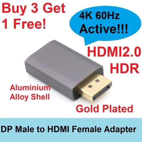 4K 60Hz Active DisplayPort to HDMI 2.0 HDR Converter for PC, Laptop, and HDTVs