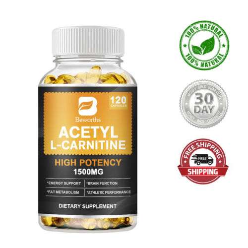 High Potency L-Carnitine Capsules for Energy Support (120 Tablets, 1500mg)