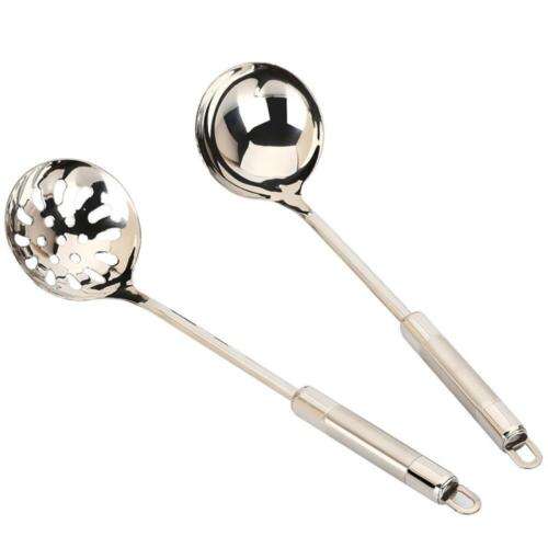 2-Piece Stainless Steel Soup Ladle Set for Easy Kitchen Cooking and Serving