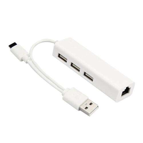 High-Speed Multifunctional USB 2.0 to Ethernet Network Hub Adapter for Laptops and Desktops