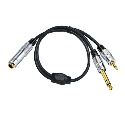 6.35mm to 3.5mm Stereo Extension Cable for Audio Devices, 0.5m Length