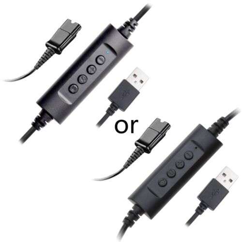 USB Quick Disconnect Headset Adapter Cable for Laptop & Telephones
