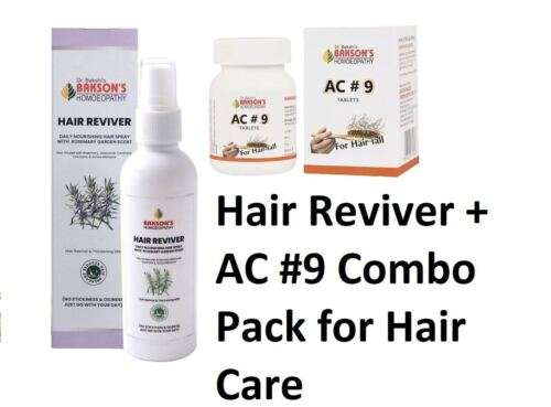 Bakson Homeopathy Hair Reviver & Ac #9 Combo: Regrow, Strengthen & Revitalize Your Hair Naturally