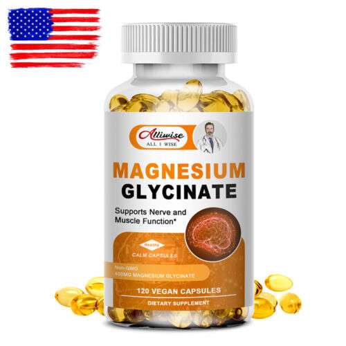 High Absorption Magnesium Glycinate Tablets for Relaxation, Sleep, and Muscle Recovery - 400mg Capsules