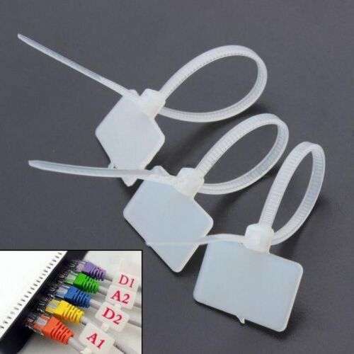 100 Pack White Cable Zip Ties for Organizing and Labeling Wires & Cables