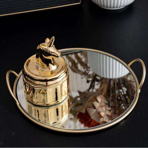 Elegant Polished Metal Dessert Tray Dish for Serving Pastries and Sweets