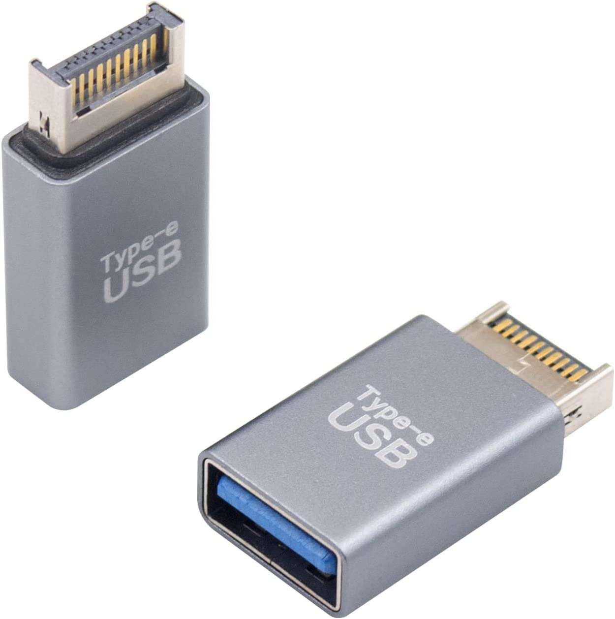 2-Pack 10Gbps USB 3.1 Type E Male to USB 3.1 Front Panel Header for High-Speed Data and Charging.