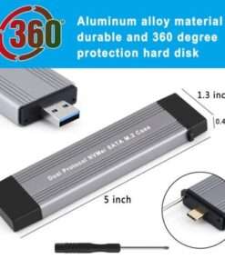 DualProtocol M2 NVMeSATA SSD Enclosure: Compact and Versatile Storage for High-Speed Data Transfer.
