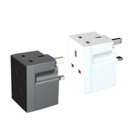 3-Way Multi Plug Adaptor: 3 Pin UK Socket Extender Power Cube for Multiple Devices