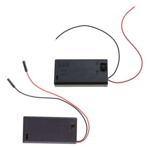 2/4 Slot AA Battery Box Holder with On/Off Switch and Leads for DIY Projects and Electronics.
