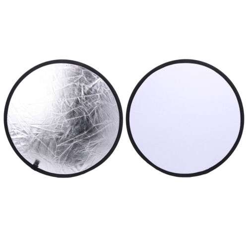 Professional 2-in-1 55-60cm Collapsible Disc Photography Reflector for Silver/White Lighting Effects
