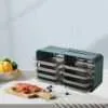 Blue 4-Tier Wall-Mounted Fruit Storage Rack for Countertop Organization