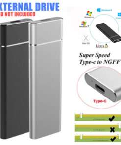 High-Speed Portable External SSD Enclosure for M.2 SATA SSDs (B Key) with Type-C USB Connection