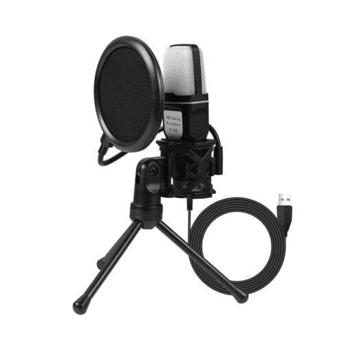 Professional Condenser Microphone for Vlogging, Live Streaming, and Video Recording with Shock Mount