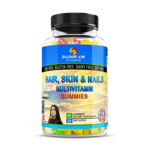 Sunraw's Hair, Skin & Nail Gummies: Daily Essentials for Strength & Vitality