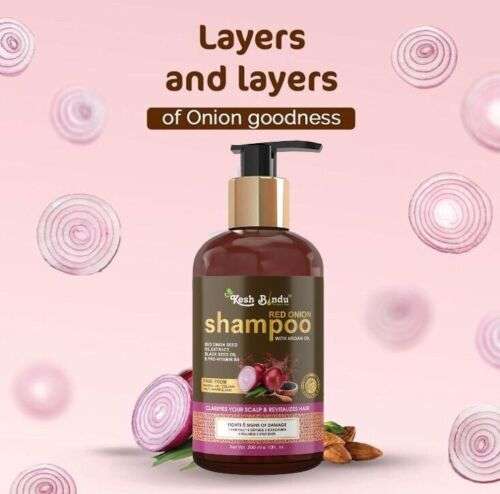 Keshbindu Onion Shampoo with Red Onion & Black Seed Oil for Hair Growth & Nourishment
