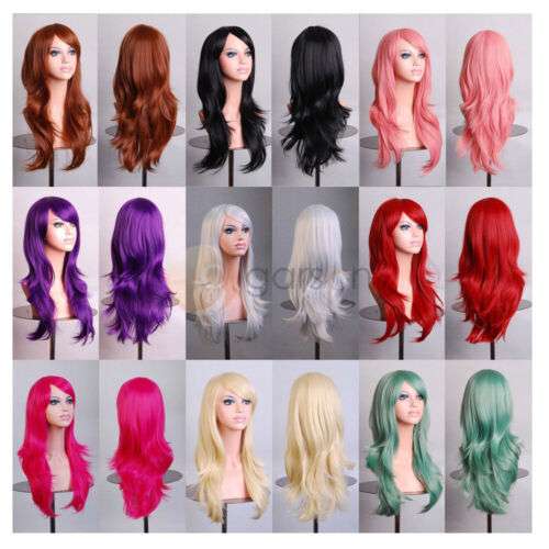 Anime Cosplay Straight, Curly, or Wavy Long Hair Wig for Women's Fancy Parties