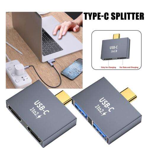 Dual USB-C Female Splitter: Charge and Data Transfer for Two Devices with One USB-C Port
