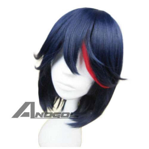 Kill la Kill Ryuko Matoi Cosplay Wig: Dark Blue & Red for Epic Costume Transformations