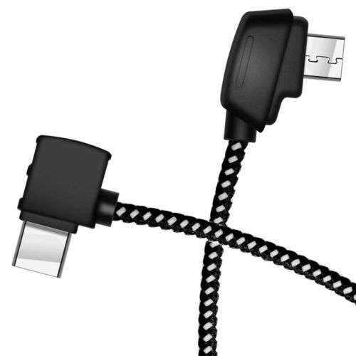 Durable Braided Micro USB to Type C Cable for 2/AIR/PRO Aerial Camera Charging and Data Transfer