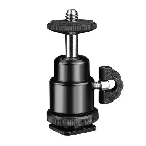 360° Rotating Ball Head Hot Shoe Mount Adapter for GoPro, DSLR Cameras - Secure 1/4" Screw Connection